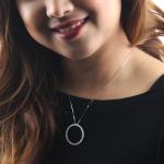 1 Carat Diamond Circle Pendant Necklace in White Gold