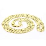 Solid 14k Gold Cuban Link Chain - 9mm Thick, 24" Long - Heavy Solid Golden Chain Flat Curb Link Necklace - Mens Jewelry Made with Hypoallergenic Yellow 14 Karat Gold (50.9g)