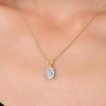 Gem Stone King 1 to 5 Carat 14K Gold IGI Certified Oval-Cut Lab Grown Diamond Pendant Necklace For Women | E-F Color | VS1-VS2 Clarity | With 18 Inch Gold Chain