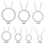 1 Carat Diamond Circle Pendant Necklace in White Gold