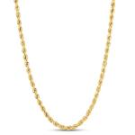 14K Yellow Gold Rope Chain Necklace - 20 Inch
