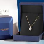 Gem Stone King 1 to 5 Carat 14K Gold IGI Certified Oval-Cut Lab Grown Diamond Pendant Necklace For Women | E-F Color | VS1-VS2 Clarity | With 18 Inch Gold Chain