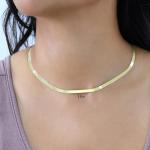 14K Gold Herringbone Chain Necklace for Everyone