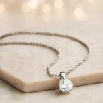 Lab Grown Diamond Necklace in 14K White Gold