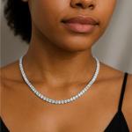 14k White Gold 5.00 Carat Lab Diamond Necklace