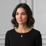 Lab Grown Diamond Necklace in 14K White Gold