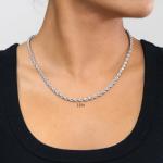 10K White Gold Rope Diamond Cut Necklace