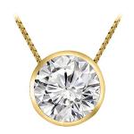 14K Yellow Gold 1 Carat Diamond Pendant Necklace