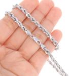 10K White Gold Rope Diamond Cut Necklace
