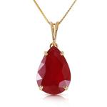 14k Gold Ruby Lioness Pendant Necklace 4.75 Carats