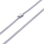 14K White Gold Miami Cuban Link Chain Necklace