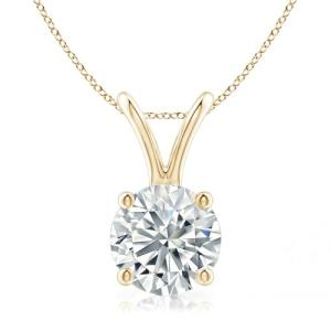 The Diamond Deal .25-1.00 Carat Round Brilliant Solitaire IGI Certifed Lab-Grown Diamond Solitaire Pendant Necklace | 14k Yellow or White or Rose/Pink Gold With 18" Gold Chain (Yellow Gold, 1.50 Carat)