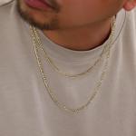14K Yellow Gold Figaro Link Chain Necklace