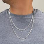 14K White Gold Miami Cuban Link Chain Necklace