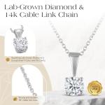 Lab Grown Diamond Necklace in 14K White Gold