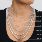 10K White Gold Rope Diamond Cut Necklace