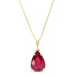 14k Gold Ruby Lioness Pendant Necklace 4.75 Carats