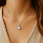 14K Gold Lab Grown Diamond Necklace for Women