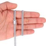 14K White Gold Miami Cuban Link Chain Necklace