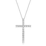 Lab Grown Diamond Cross Pendant Necklace for Women