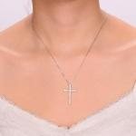 Lab Grown Diamond Cross Pendant Necklace for Women