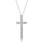 Lab Grown Diamond Cross Pendant Necklace for Women