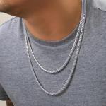 14K White Gold Miami Cuban Link Chain Necklace