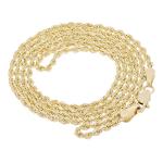 14k Yellow Gold Diamond Cut Rope Necklace, 22