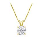 14K Yellow Gold Lab-Grown Diamond Pendant Necklace