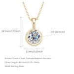 2 Carat Round Cut Diamond Pendant Necklace