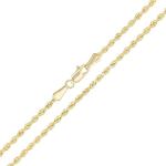 14k Yellow Gold Diamond Cut Rope Necklace, 22
