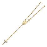 14k Tri Color Gold 3mm Rosario Necklace 18