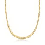 14kt Yellow Gold Graduated Byzantine Necklace