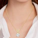 14K Yellow Gold Lab-Grown Diamond Pendant Necklace