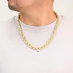10K Yellow Gold Diamond Cut Rope Chain Necklace