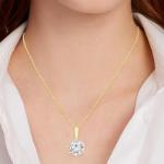 3 Carat Lab-Grown Diamond Pendant Necklace in Gold