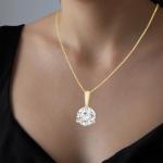 3 Carat Lab-Grown Diamond Pendant Necklace in Gold