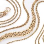14kt Yellow Gold Graduated Byzantine Necklace