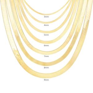 10K Yellow Gold Flat Herringbone Chain Necklace