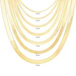 10K Yellow Gold Flat Herringbone Chain Necklace