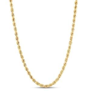 10K Yellow Gold Diamond Cut Rope Chain Necklace