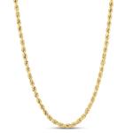10K Yellow Gold Diamond Cut Rope Chain Necklace