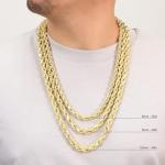 10K Yellow Gold Diamond Cut Rope Chain Necklace