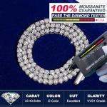 Moissanite Tennis Necklace in 18k White Gold