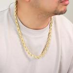 10K Yellow Gold Diamond Cut Rope Chain Necklace