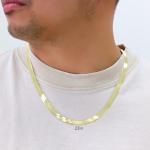 10K Yellow Gold Flat Herringbone Chain Necklace