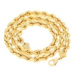 10K Yellow Gold Diamond Cut Rope Chain Necklace