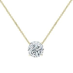 Lab Grown Floating Diamond Pendant Necklace in Gold