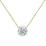Lab Grown Floating Diamond Pendant Necklace in Gold