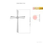 Round Diamond Cross Pendant Necklace in Platinum